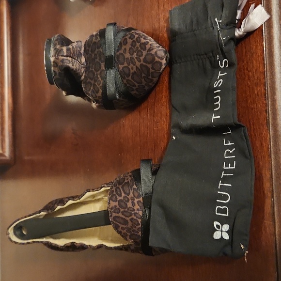 Butterfly Twists Ballet Flats  Color is Jamie Tan Satin Leopard - Picture 5 of 6